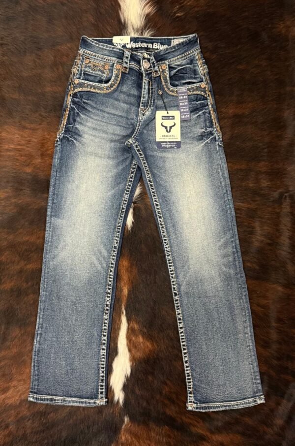 WJ-2359 WESTERN BLUE PREMIUM STRAIGHT FIT JEAN