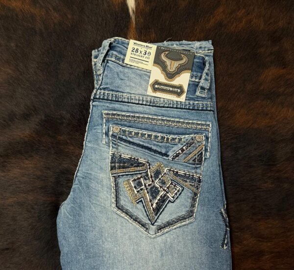 WJ-2383 WESTERN BLUE PREMIUM STRAIGHT FIT JEAN