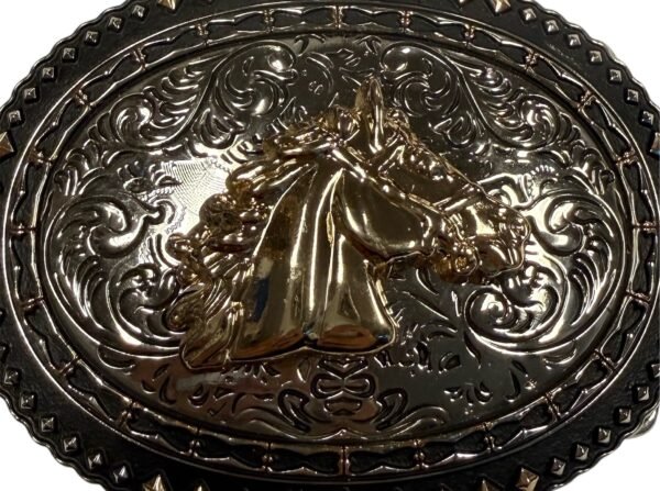 BB-20 BRONZE/GOLD HORSE BELT BUCKLE