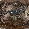 BB-10 BRONZE/SILVER HORSE DIAMOND BUCKLE