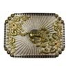 BB-29 Silver/Gold Horse Ruby Belt Buckle