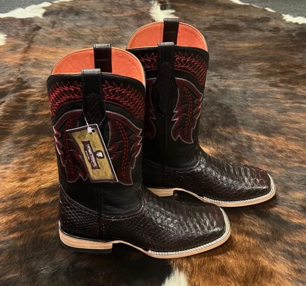 Exotic Python Black Cherry Hometown Boots