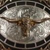 BB-50 Silver/Bronze Black Longhorn Belt Buckle