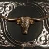 BB-51 Metal/Bronze Black Longhorn Belt Buckle