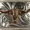 BB-19 Silver/Bronze Longhorn Belt Buckle