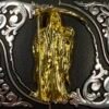 BB-37 Black/Metal Gold Santa Muerte Belt Buckle