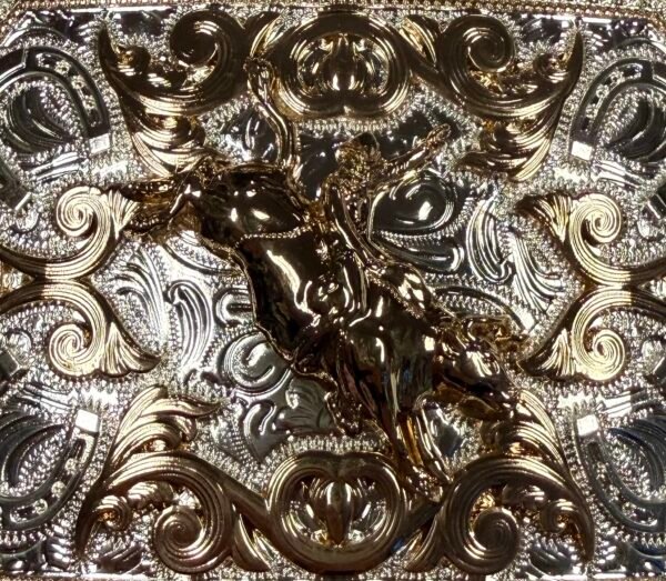 BB-40 Silver/Bronze Bullrider Belt Buckle