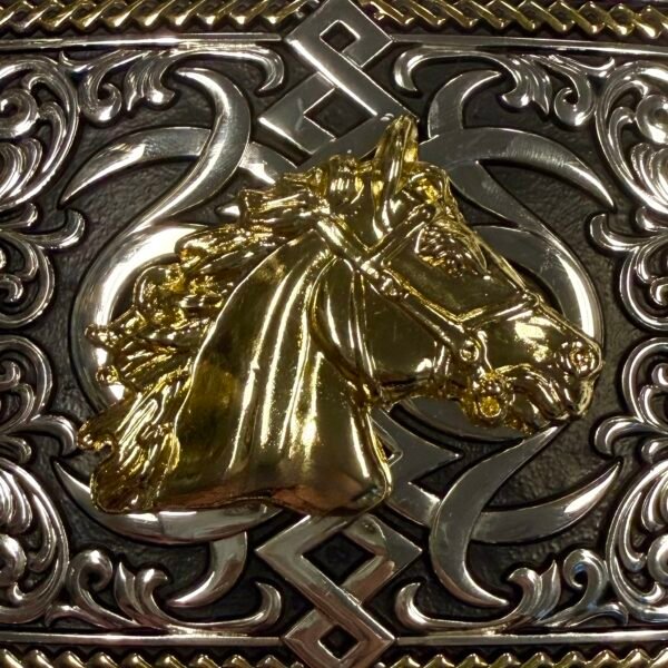 BB-11 Metal/Gold Horse Belt Buckle