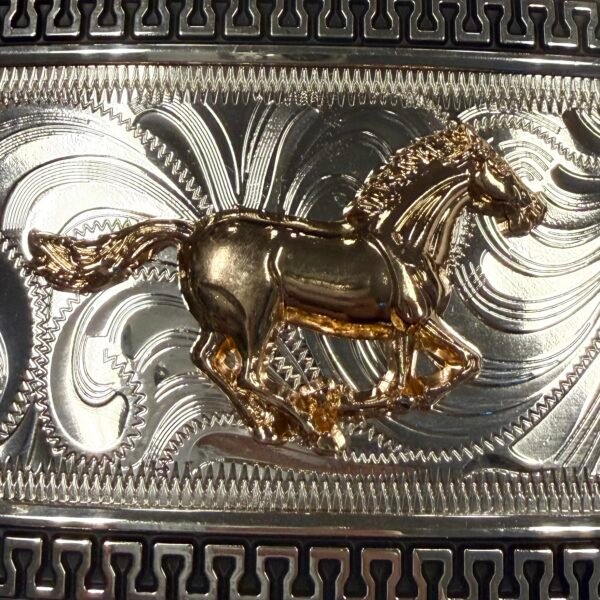 BB-32 Silver/Bronze Horse Belt Buckle