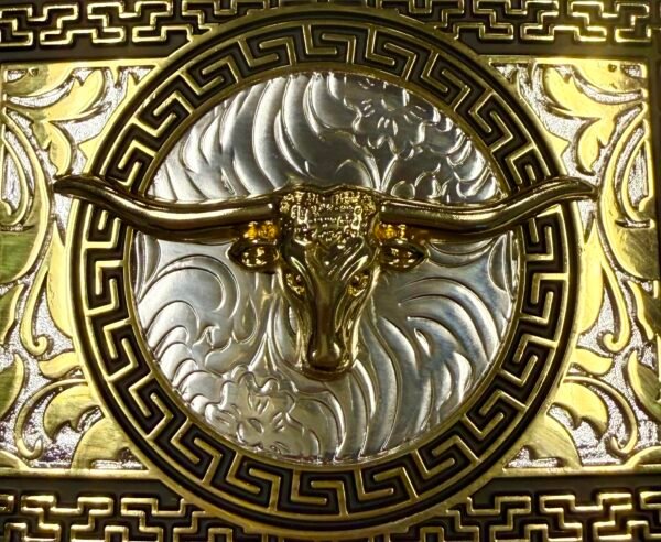BB-15 Silver/Gold Longhorn Belt Buckle