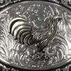 BB-49 Silver/Metal Black Rooster Belt Buckle