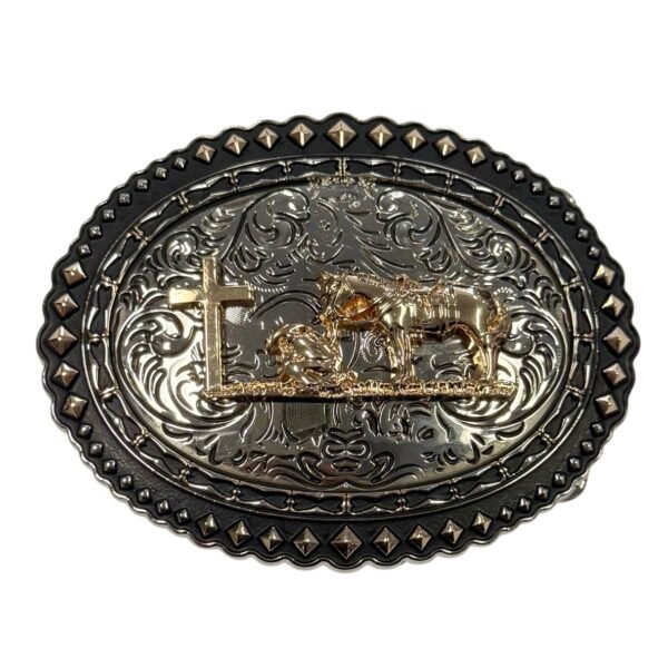 BB-84 Bronze/Metal Prayer Belt Buckle