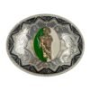 BB-65 Silver Green/White San Judas Belt Buckle