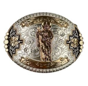 BB-41 Silver/Bronze San Judas Tadeo Belt Buckle