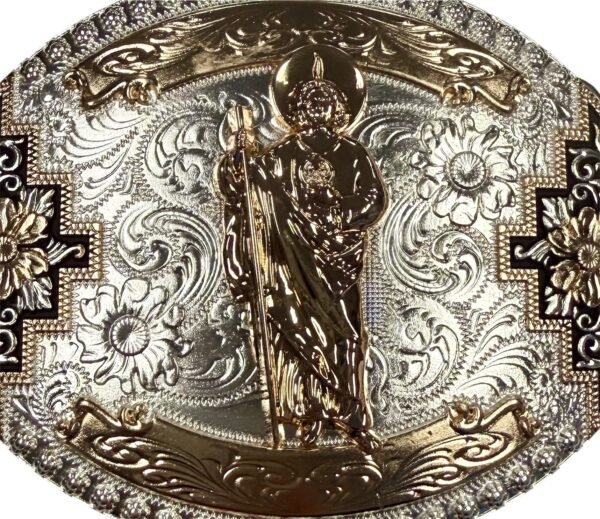 BB-41 Silver/Bronze San Judas Tadeo Belt Buckle