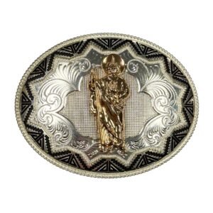 BB-75 Silver/Bronze San Judas Belt Buckle