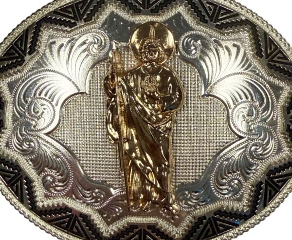 BB-75 Silver/Bronze San Judas Belt Buckle
