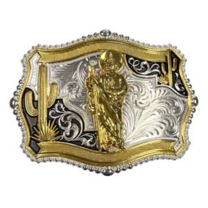 BB-36 Silver/Gold San Judas Tadeo Belt Buckle