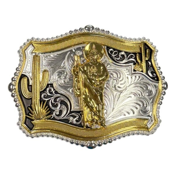 BB-36 Silver/Gold San Judas Tadeo Belt Buckle