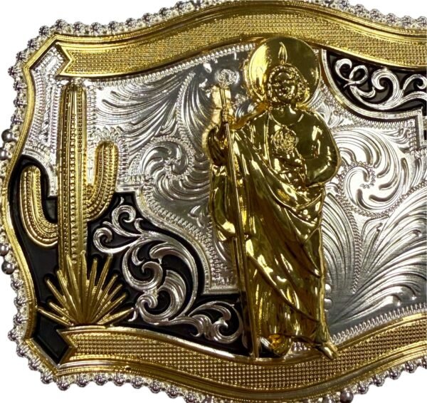 BB-36 Silver/Gold San Judas Tadeo Belt Buckle