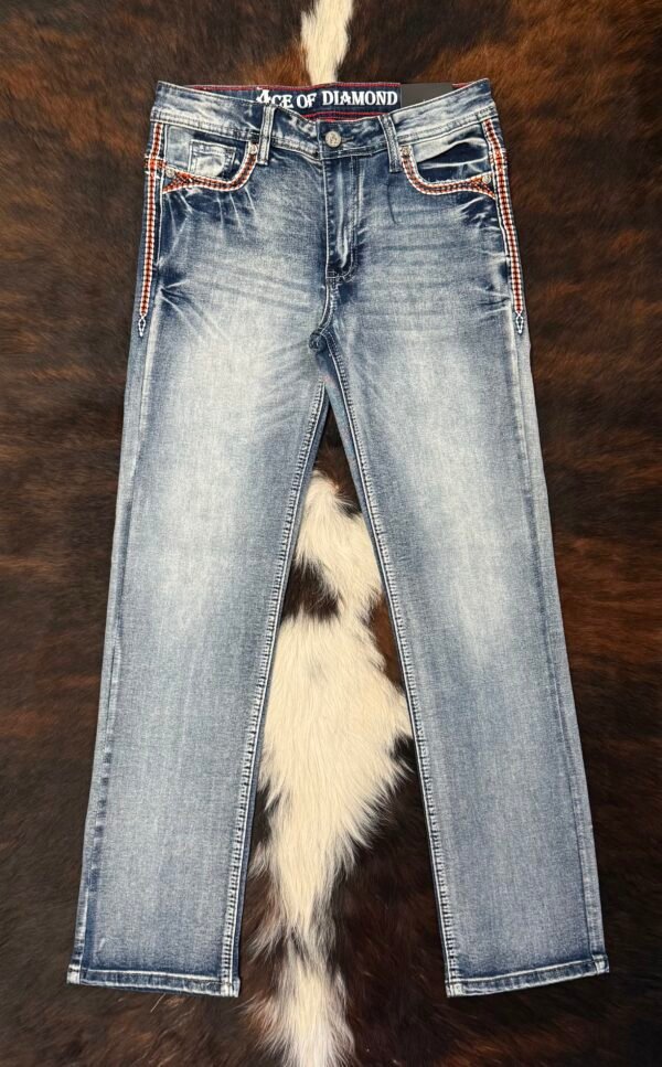 P1390-K MID BLUE ACE OF DIAMOND JEAN