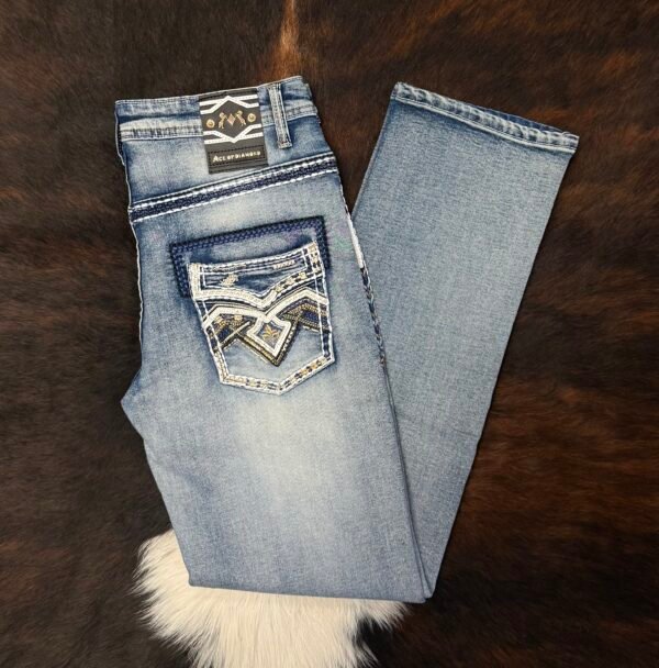 P1395-K MID BLUE ACE OF DIAMOND JEAN