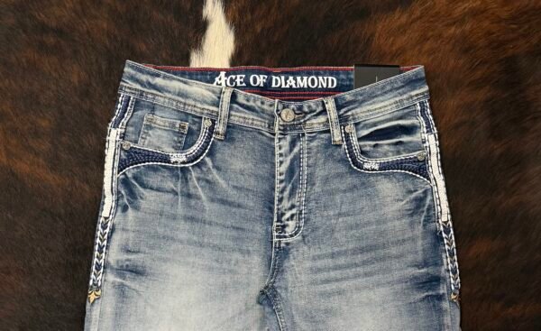 P1395-K MID BLUE ACE OF DIAMOND JEAN