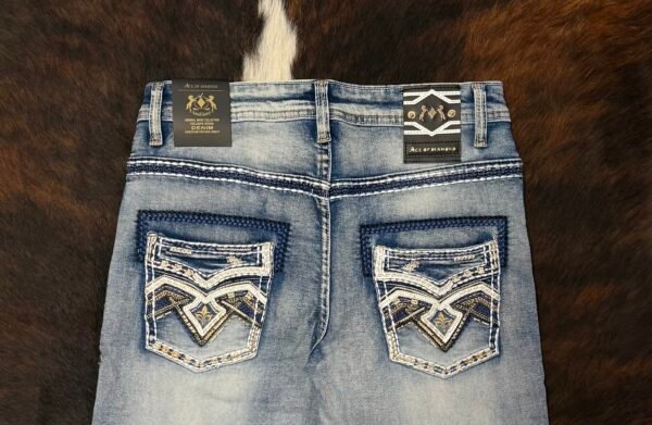 P1395-K MID BLUE ACE OF DIAMOND JEAN