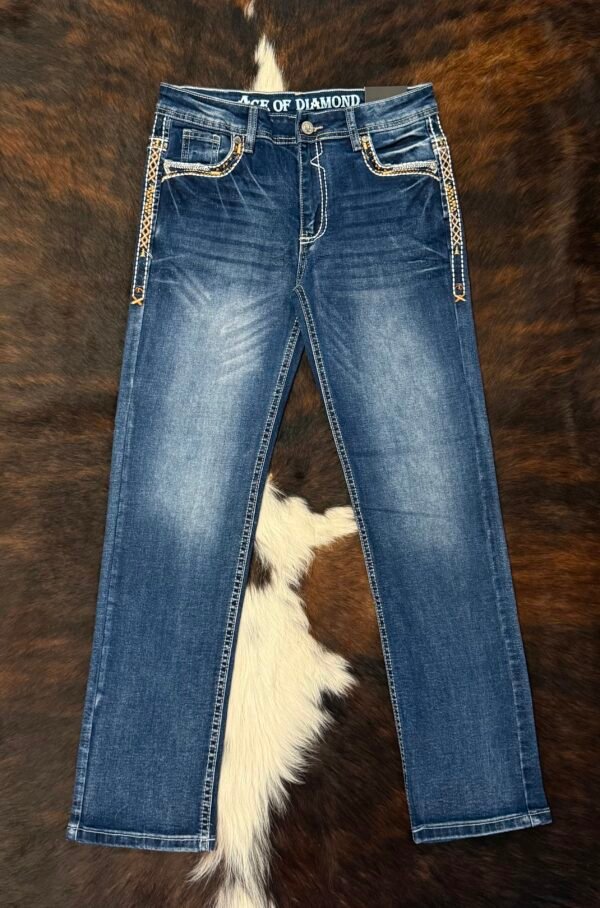 P1365-K DARK BLUE ACE OF DIAMOND JEAN