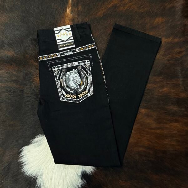 P1365-K JET BLACK ACE OF DIAMOND JEAN