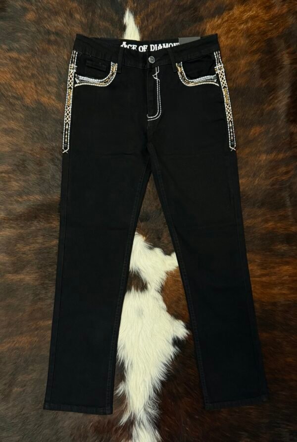 P1365-K JET BLACK ACE OF DIAMOND JEAN