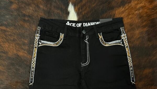 P1365-K JET BLACK ACE OF DIAMOND JEAN
