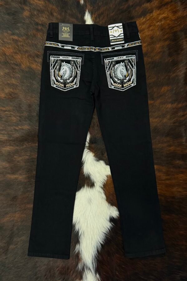 P1365-K JET BLACK ACE OF DIAMOND JEAN