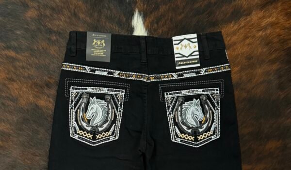 P1365-K JET BLACK ACE OF DIAMOND JEAN