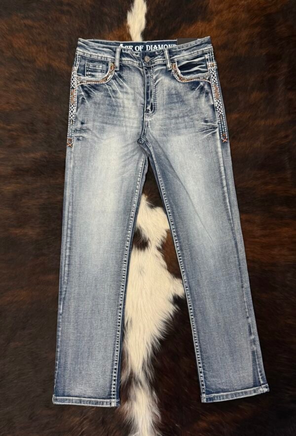 P1365-K MID BLUE ACE OF DIAMOND JEAN