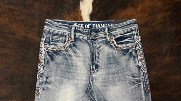 P1365-K MID BLUE ACE OF DIAMOND JEAN