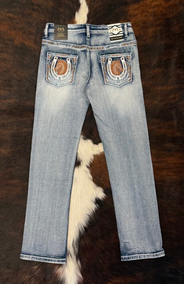 P1365-K MID BLUE ACE OF DIAMOND JEAN