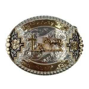 BB-54 Silver/Bronze Prayer Belt Buckle