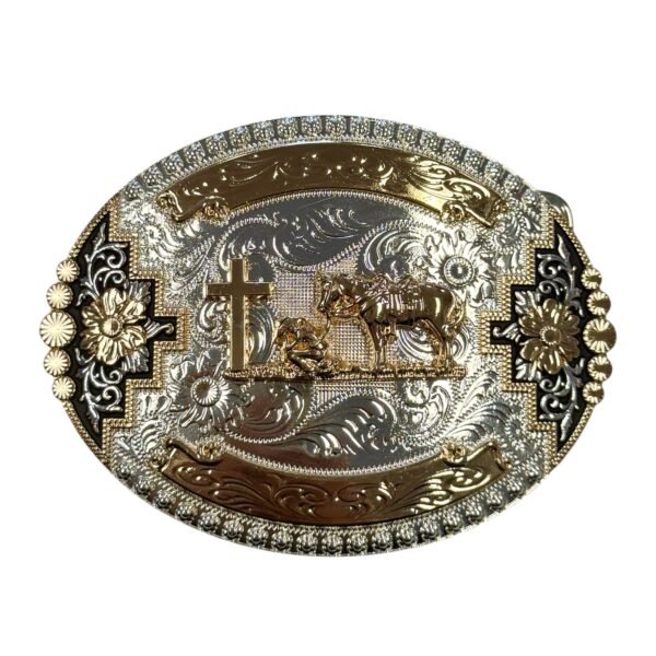 BB-54 Silver/Bronze Prayer Belt Buckle