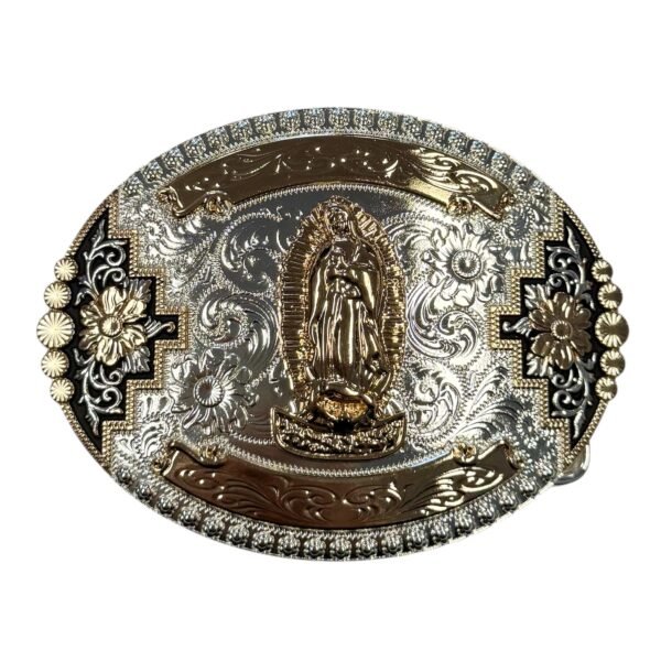 BB-56 Silver/Bronze Virgin Mary Belt Buckle