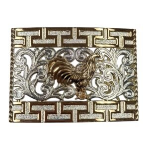 BB-47 Silver/Bronze Rooster Belt Buckle