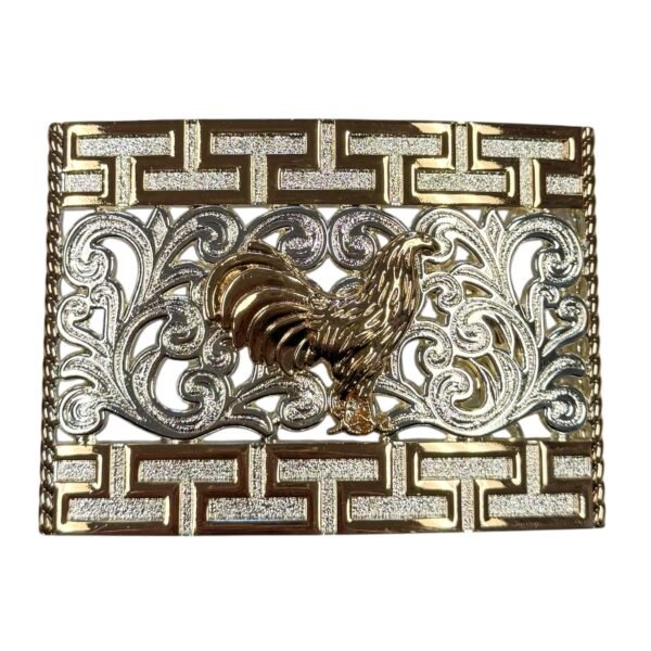 BB-47 Silver/Bronze Rooster Belt Buckle