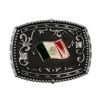 BB-53 Metal/Black Mexico Flag Belt Buckle
