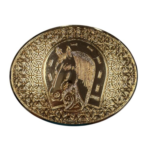 BB-13 Bronze Horse Horseshoe Belt Buckle