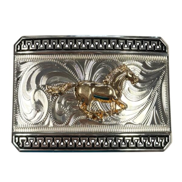 BB-32 Silver/Bronze Horse Belt Buckle