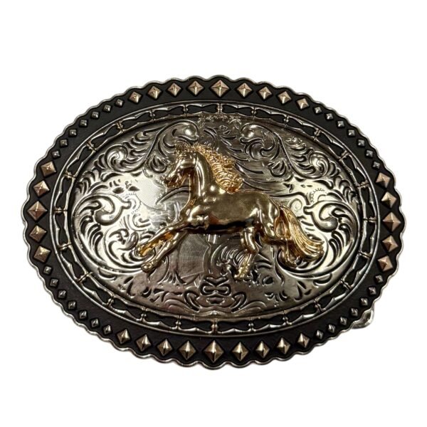 BB-23 Bronze/Gold Horse Belt Buckle