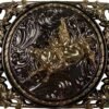 BB-76 Bronze/Metal Bull-rider Ruby Belt Buckle
