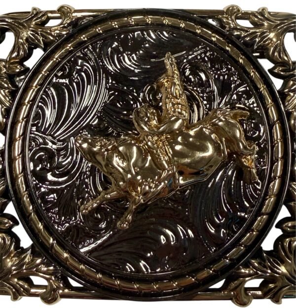 BB-76 Bronze/Metal Bull-rider Ruby Belt Buckle