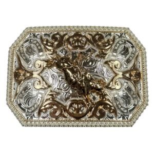 BB-40 Silver/Bronze Bullrider Belt Buckle