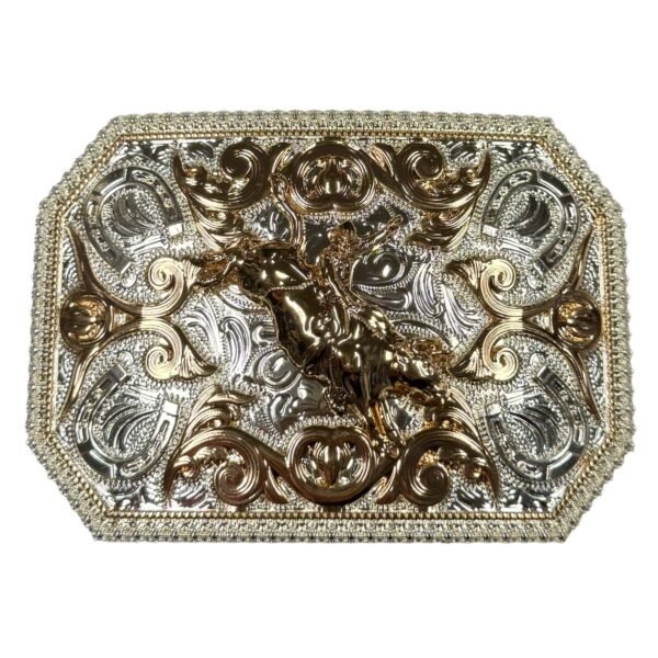BB-40 Silver/Bronze Bullrider Belt Buckle